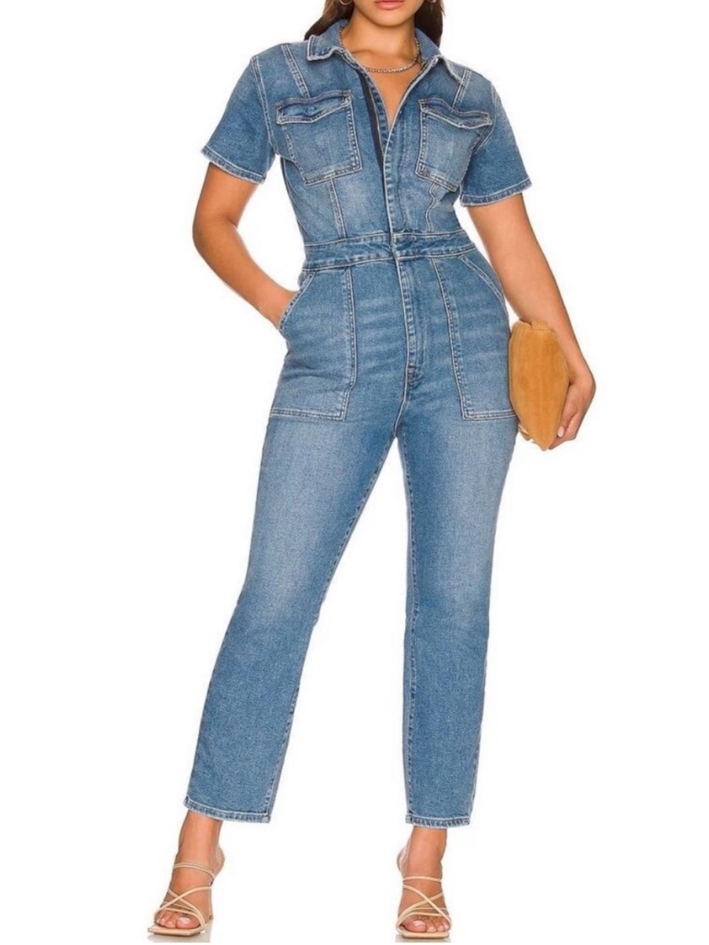 Good American Fit For Success Jumpsuit Straight-Leg Denim in Large